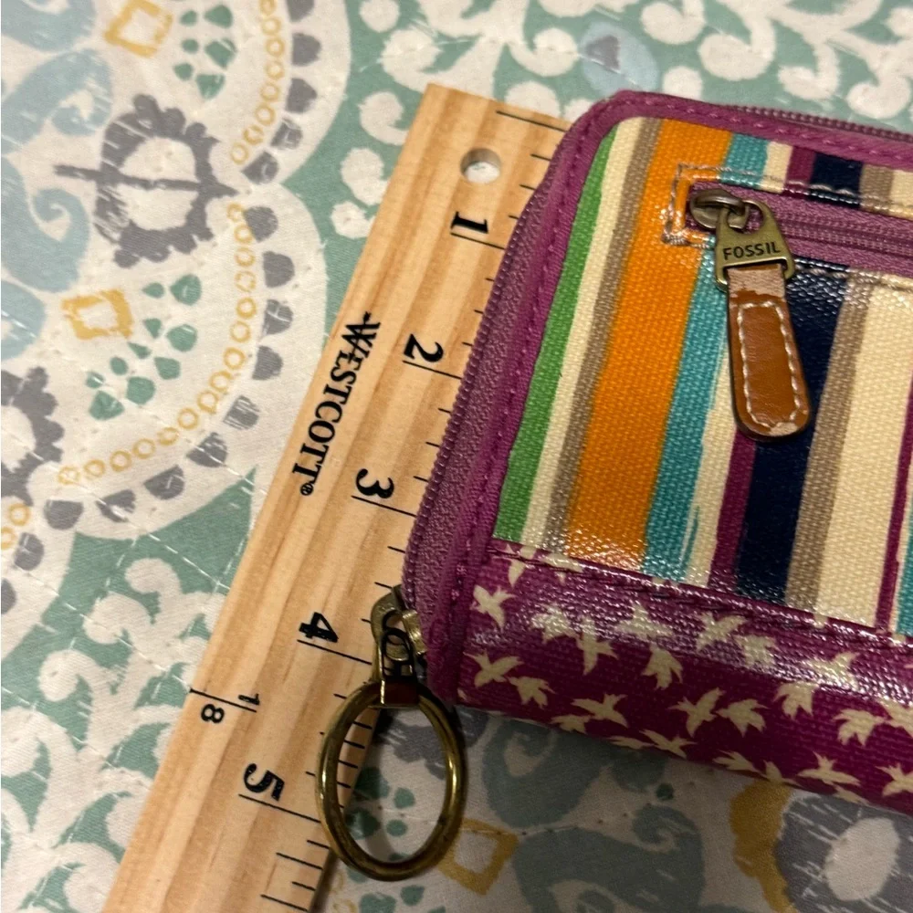 Fossil Multicolor Striped Zip Around Wallet - Picture 2 of 7